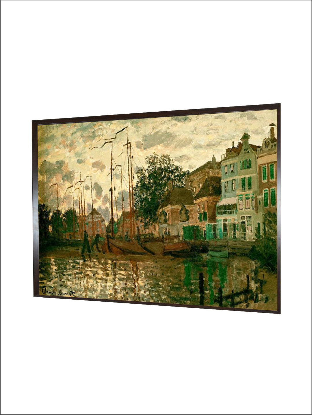"Brown  Green The Dam At Zaandam Wooden Wall Art''