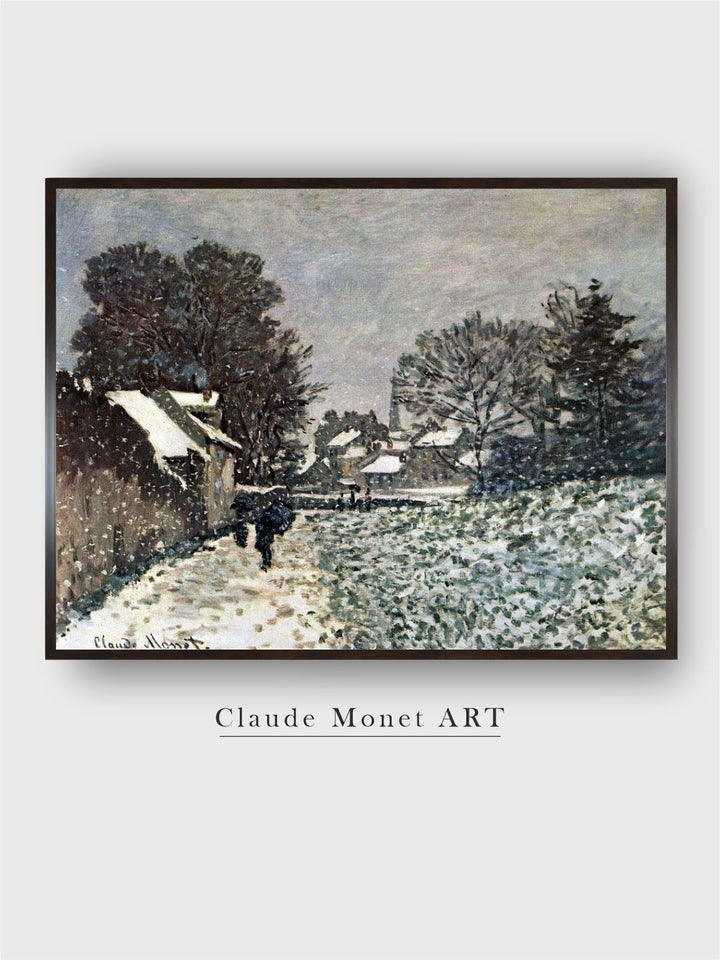 "White  Green Snow At Argenteuil Canvas Painting  Wall Art
