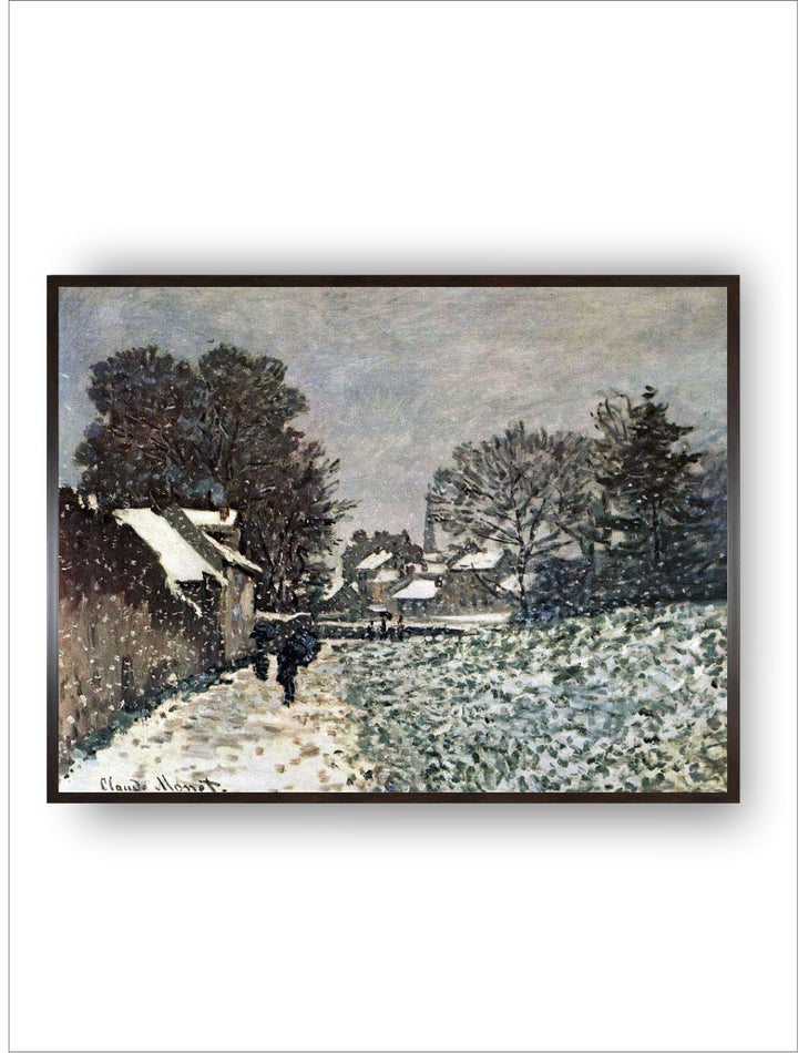 "White  Green Snow At Argenteuil Canvas Painting  Wall Art