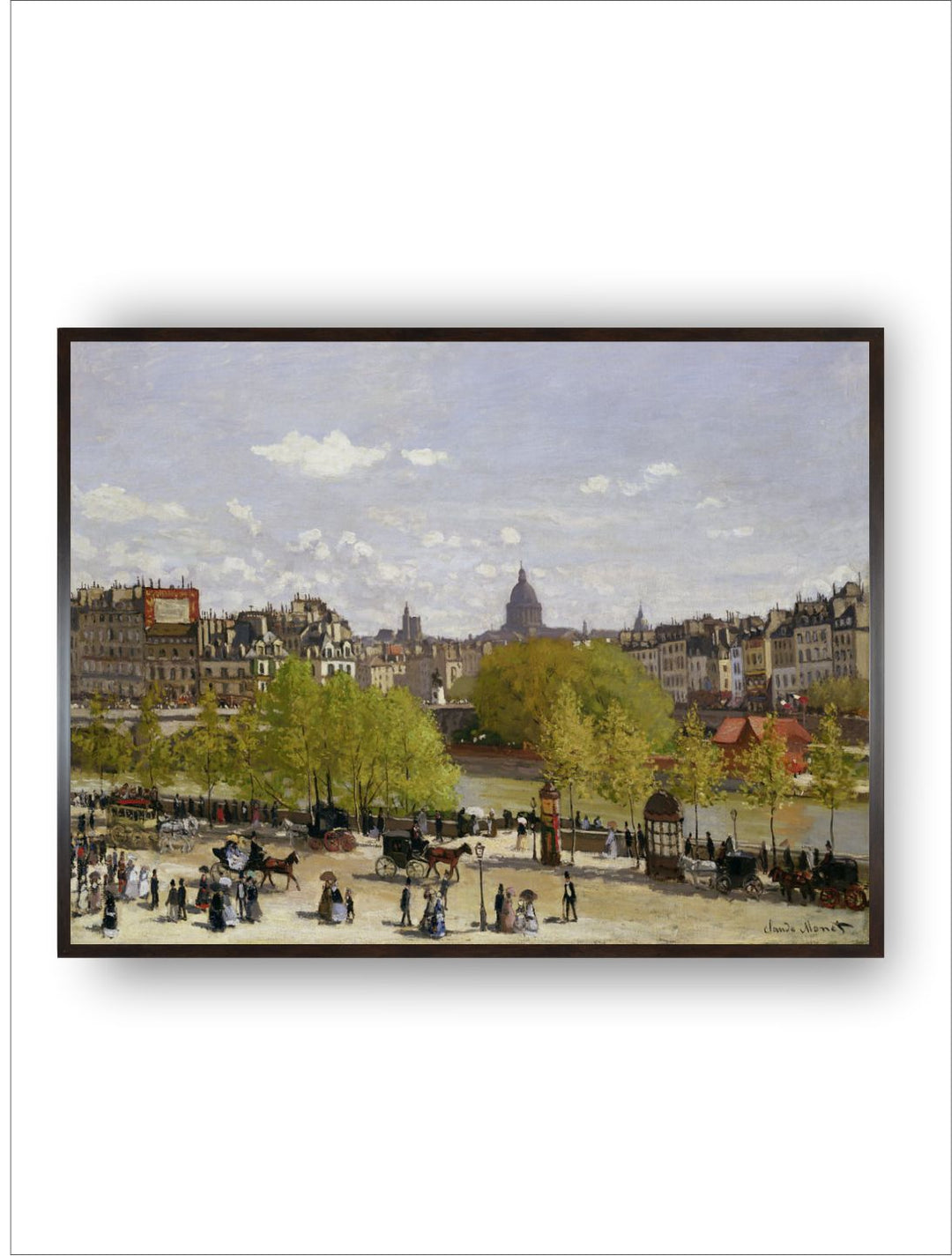 "Blue  Green Quai Du Louvre Paris Framed Wall Painting Wall Art''
