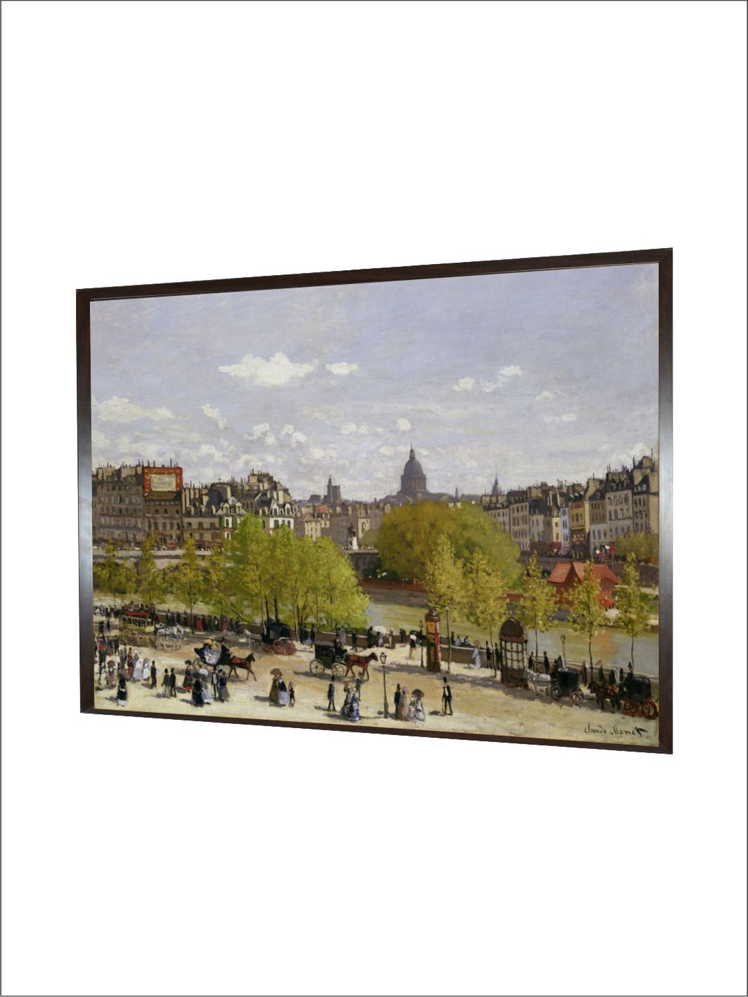 "Blue  Green Quai Du Louvre Paris Framed Wall Painting Wall Art''