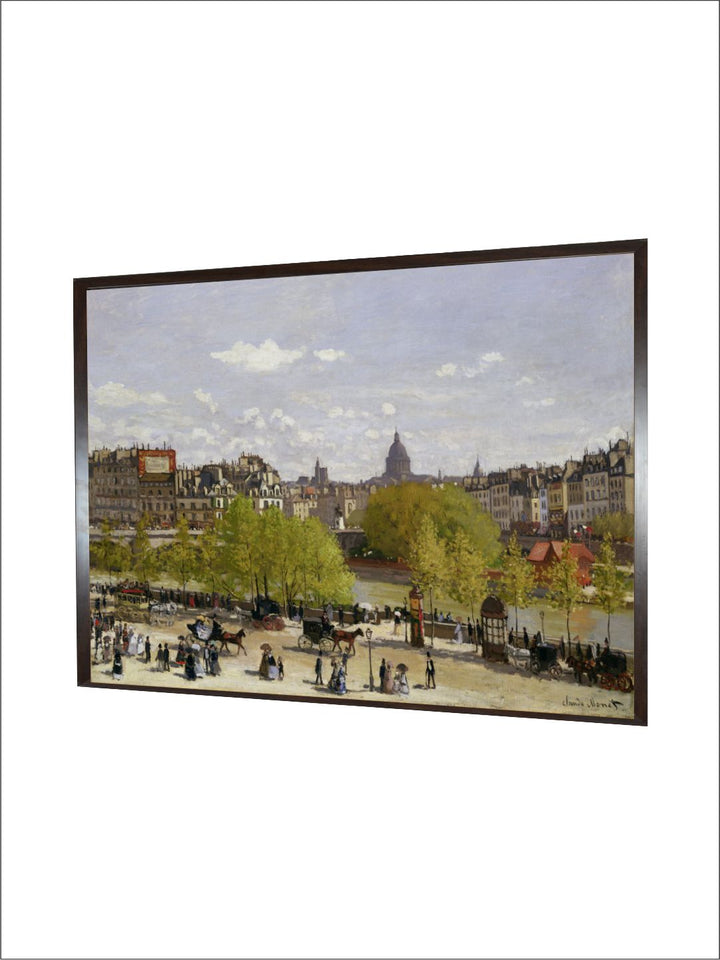 "Blue  Green Quai Du Louvre Paris Framed Wall Painting Wall Art''