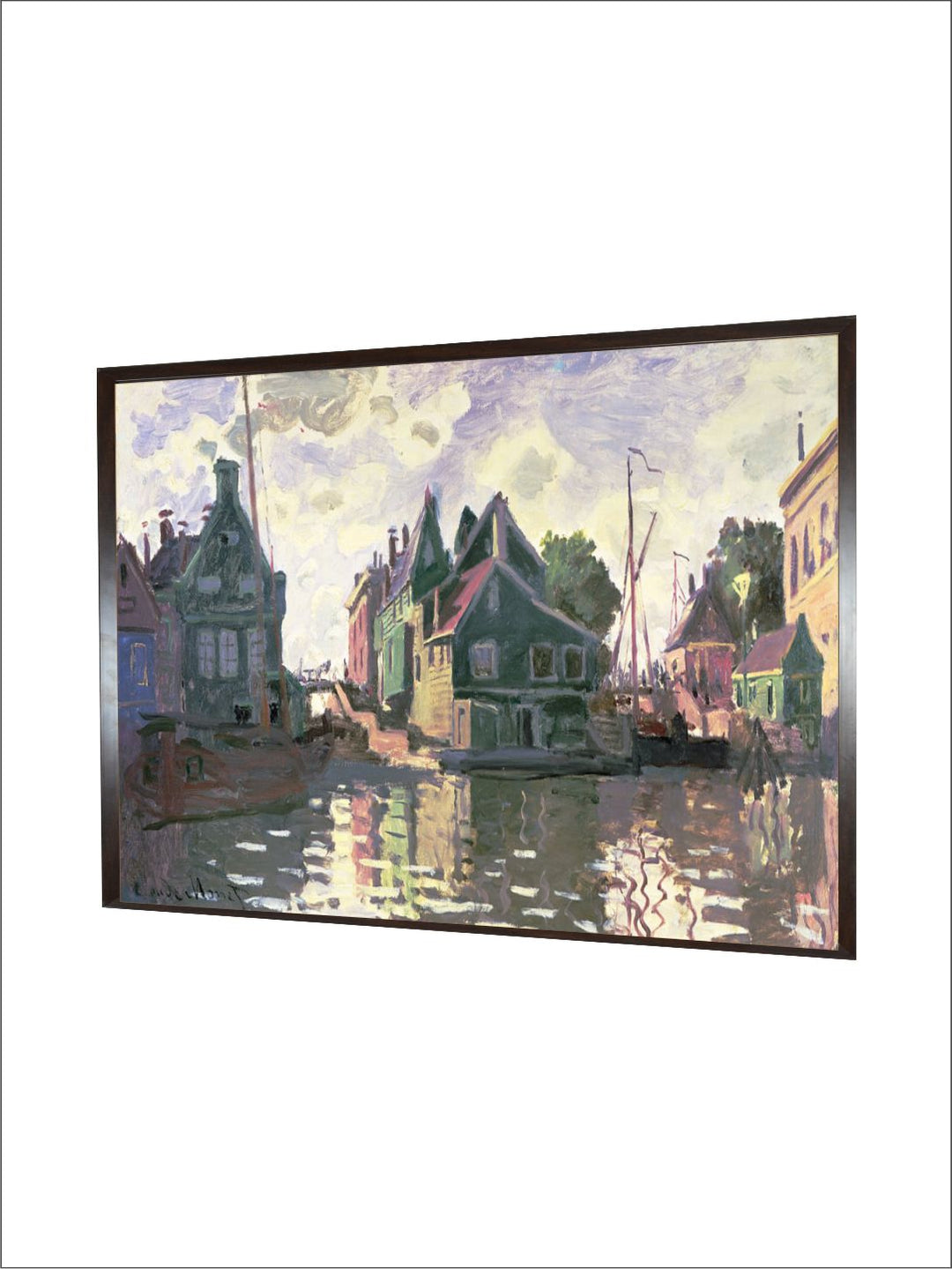 "Beige  Blue Abstract Framed Wall Art''