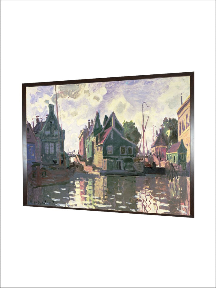 "Beige  Blue Abstract Framed Wall Art''