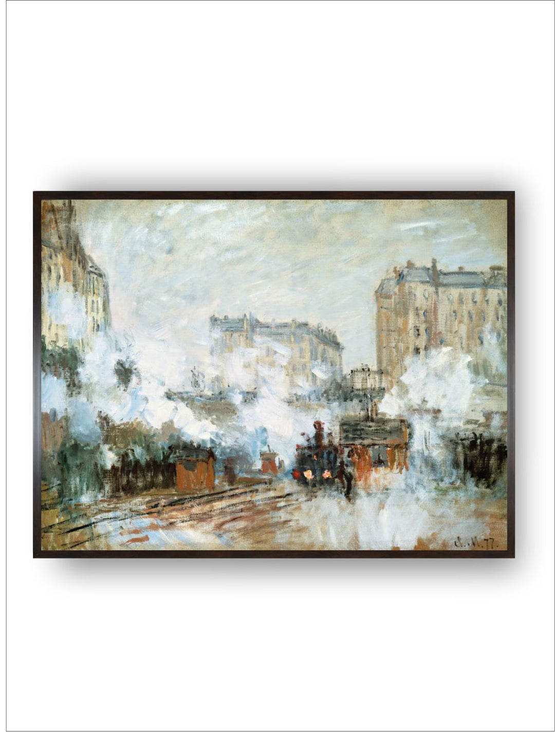 "Green  Grey Gare Saint Lazare Wall Painting Wall Art''