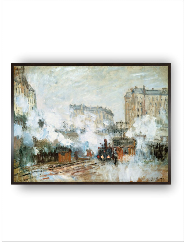 "Green  Grey Gare Saint Lazare Wall Painting Wall Art''