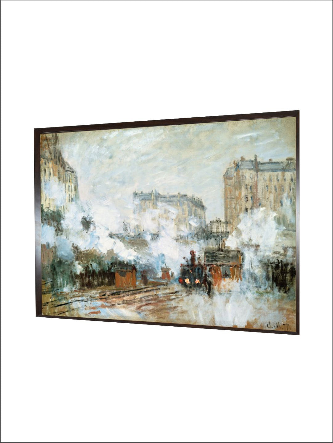 "Green  Grey Gare Saint Lazare Wall Painting Wall Art''