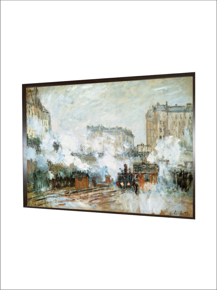 "Green  Grey Gare Saint Lazare Wall Painting Wall Art''