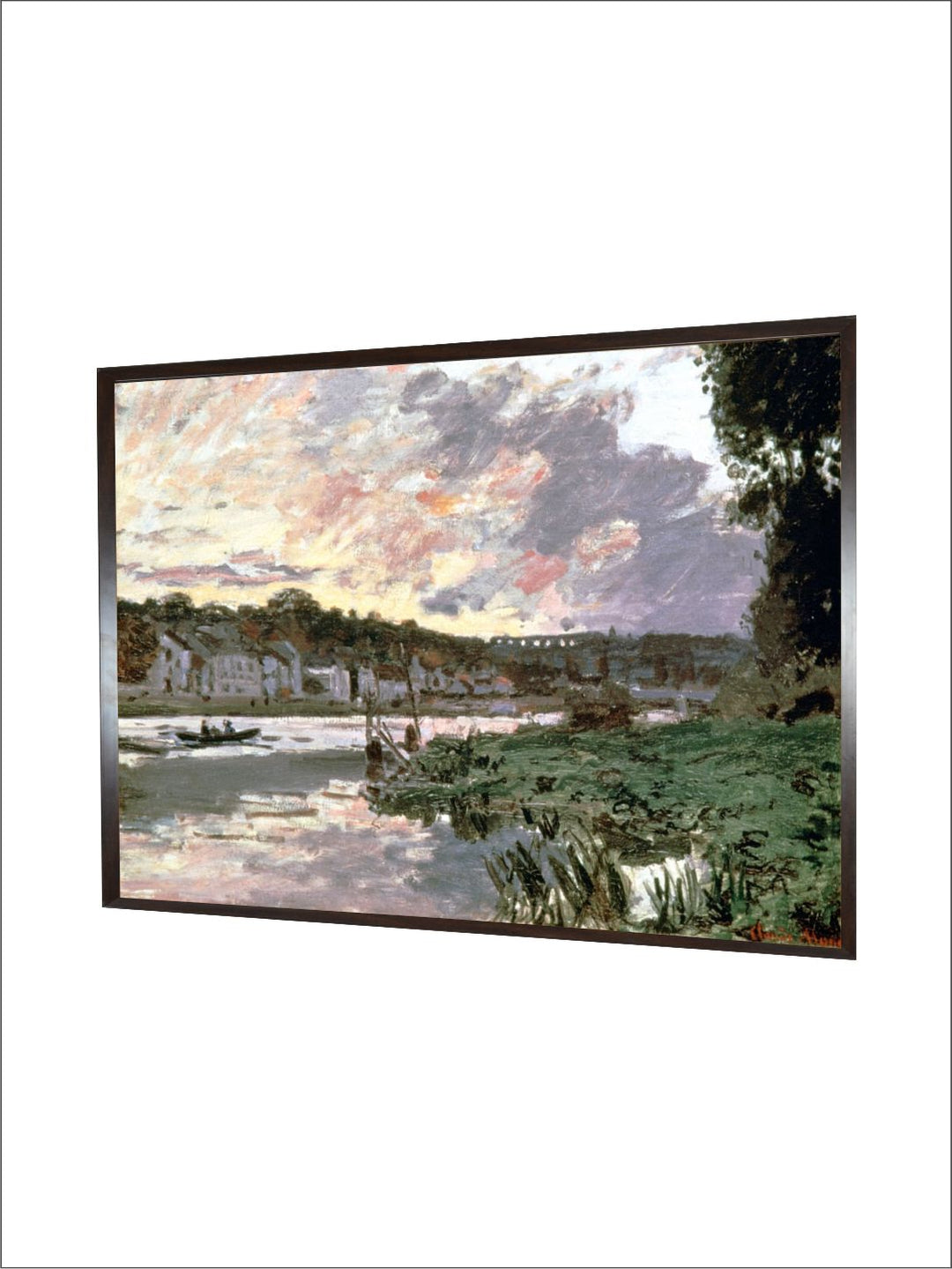 "Beige  Green Wooden Wall Painting''