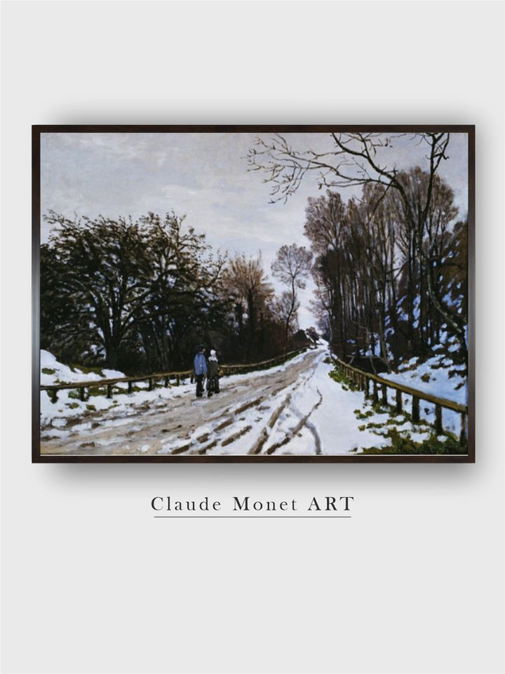 "White & Green Road Toward The Farm Painted Wall Art''