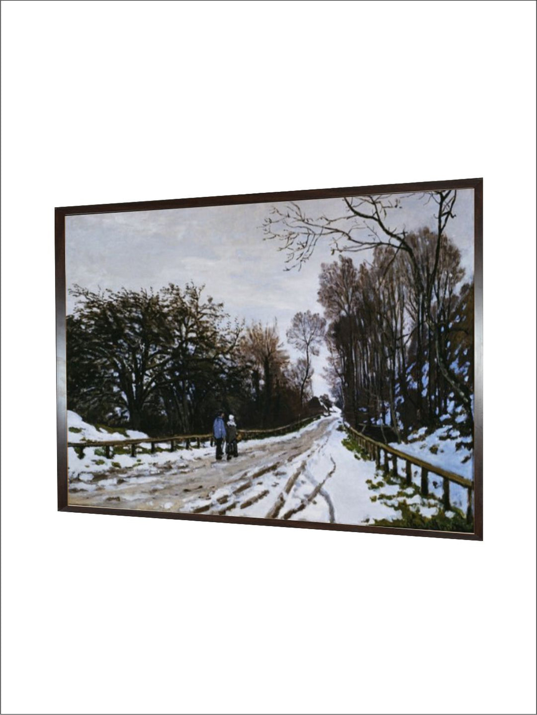 "White & Green Road Toward The Farm Painted Wall Art''