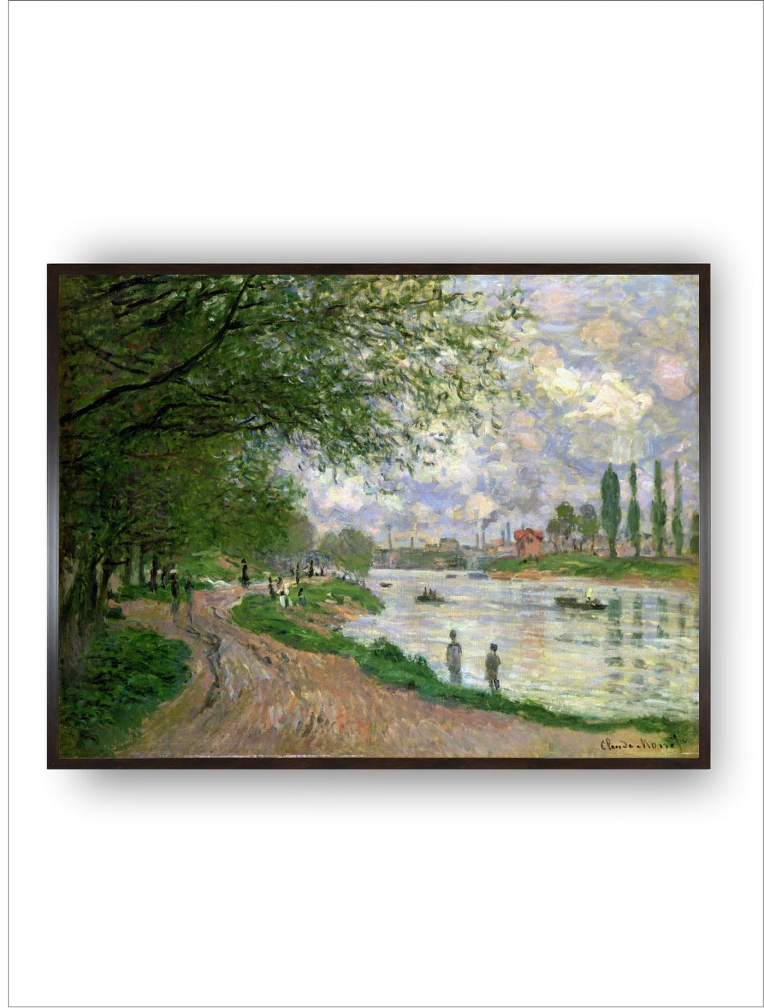 "Green The Island of La Grande Jatte by Claude Monet Canvas Painting Wall Art''