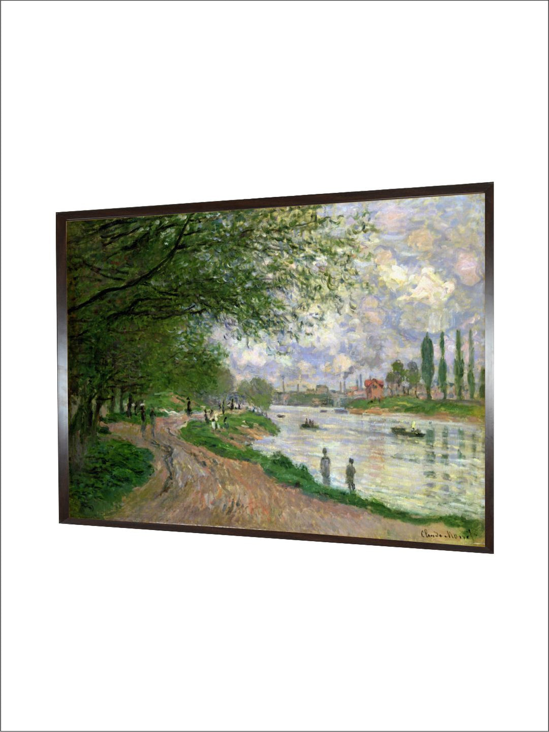"Green The Island of La Grande Jatte by Claude Monet Canvas Painting Wall Art''