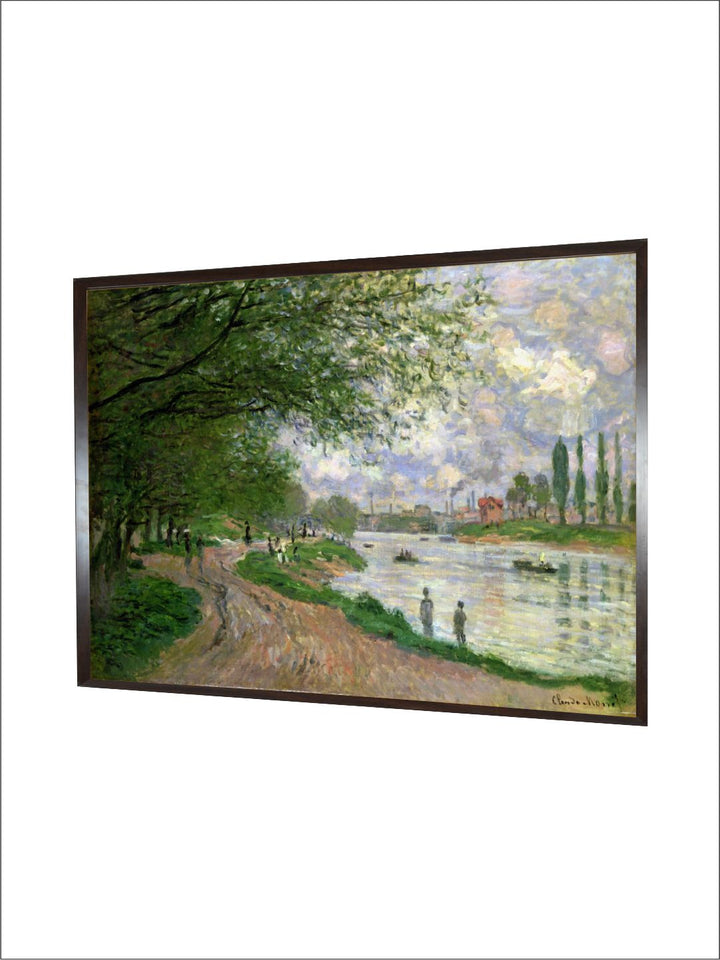 "Green The Island of La Grande Jatte by Claude Monet Canvas Painting Wall Art''