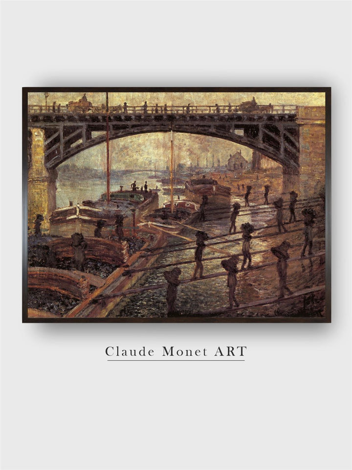 "Brown  Beige Les Dchargeurs De charbon Painting Framed Wall Art''