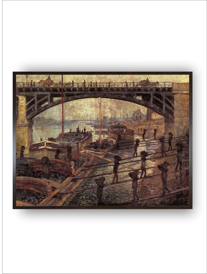"Brown  Beige Les Dchargeurs De charbon Painting Framed Wall Art''