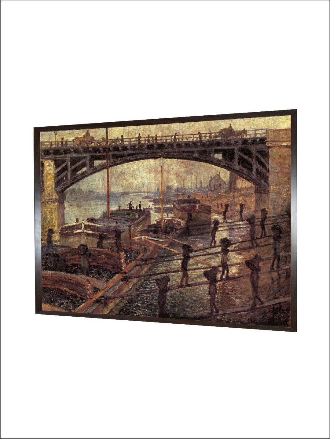 "Brown  Beige Les Dchargeurs De charbon Painting Framed Wall Art''
