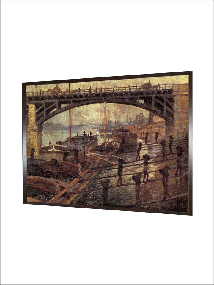 "Brown  Beige Les Dchargeurs De charbon Painting Framed Wall Art''