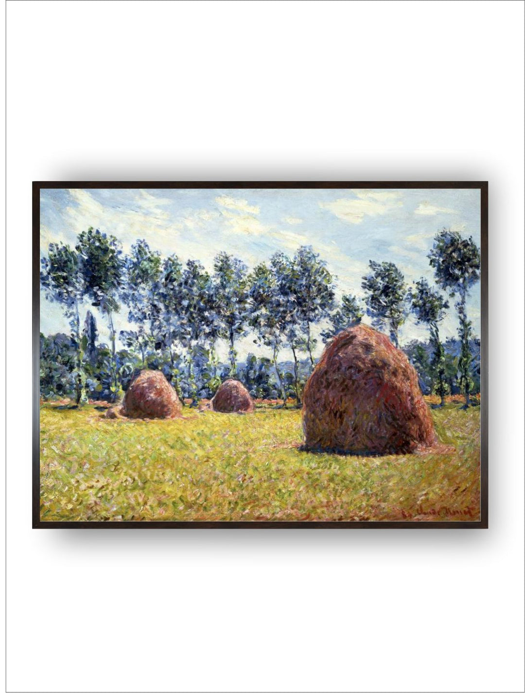 "Blue & Green Haystacks At Giverny Wall Art''