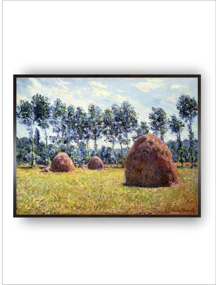 "Blue & Green Haystacks At Giverny Wall Art''