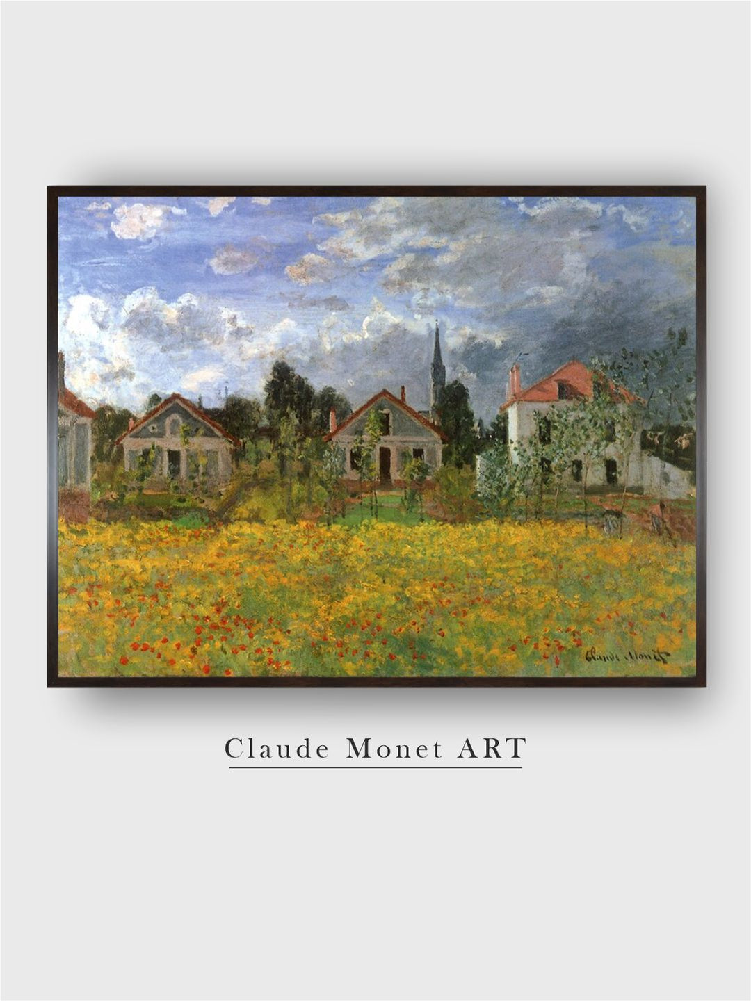 "Yellow  Black Houses In Countryside Painting Framed Wall Art''