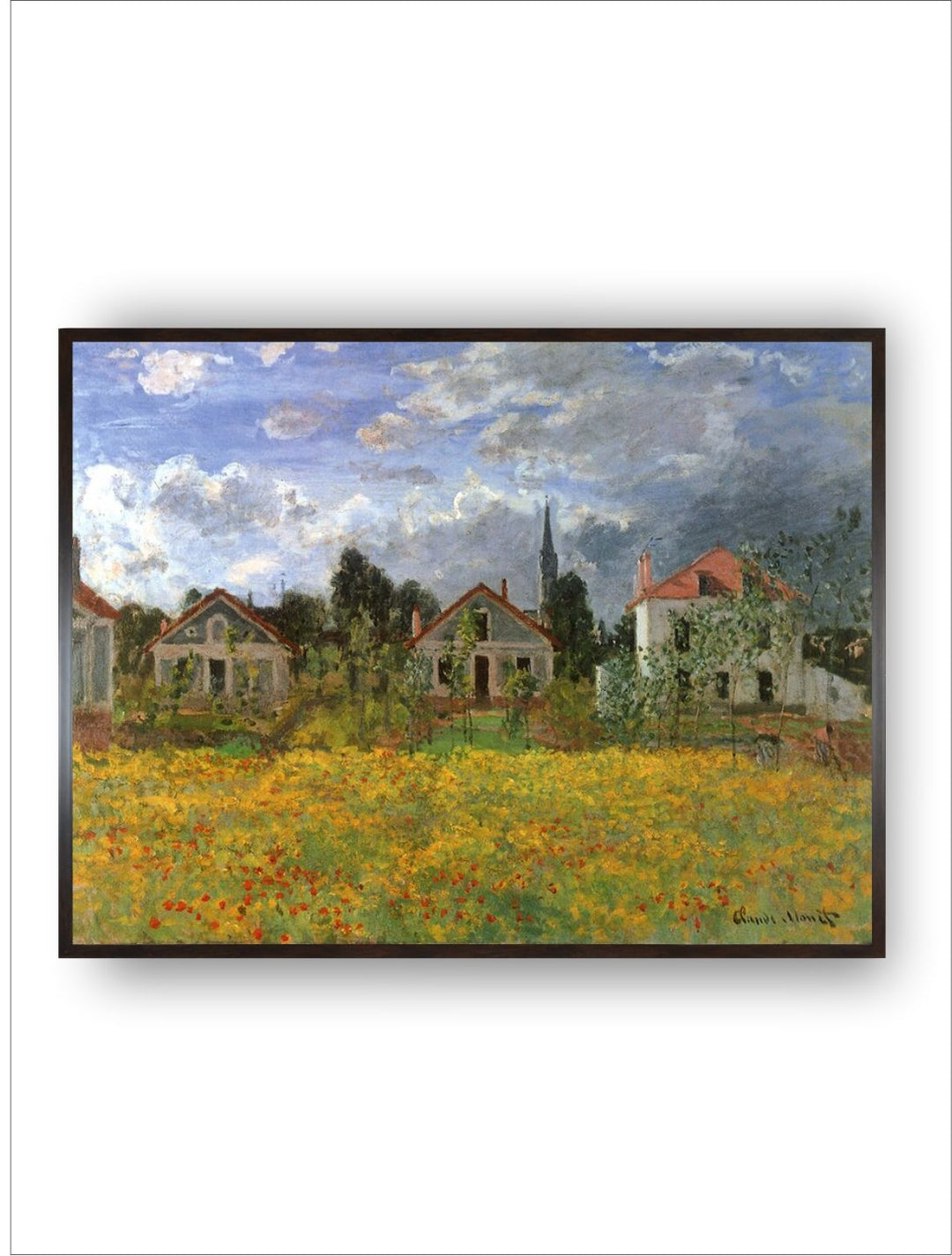 "Yellow  Black Houses In Countryside Painting Framed Wall Art''