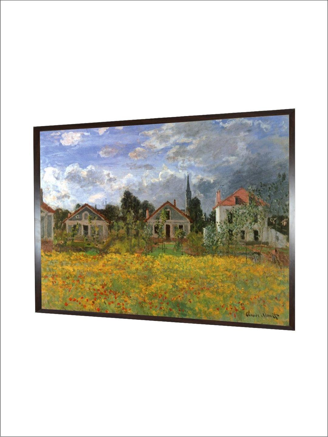 "Yellow  Black Houses In Countryside Painting Framed Wall Art''