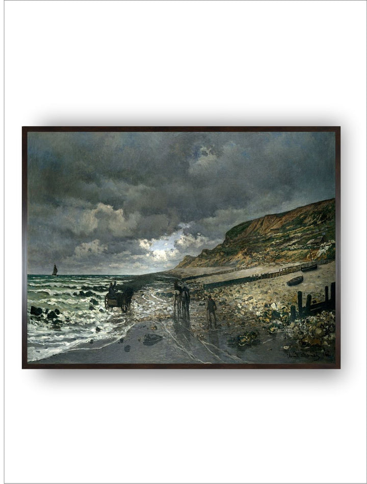 "Blue  Green La Pointe De La Hve At Low Tide Canvas Painting Wall Art''
