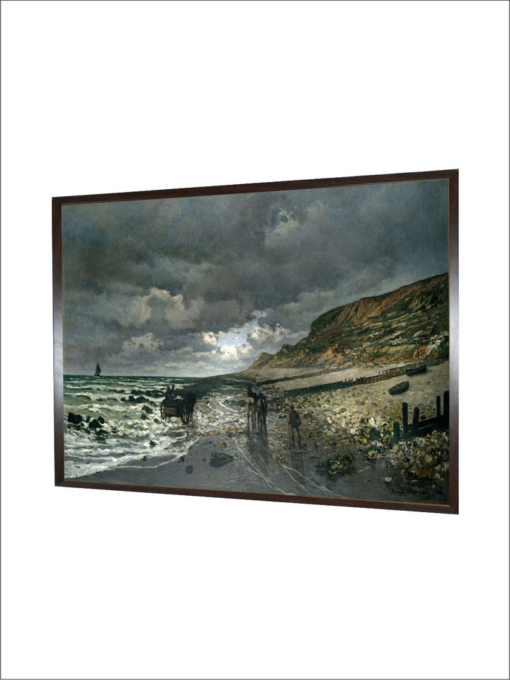 "Blue  Green La Pointe De La Hve At Low Tide Canvas Painting Wall Art''
