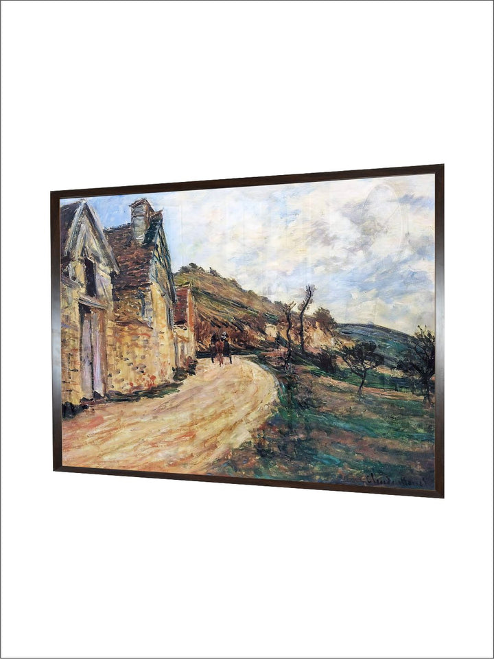 "Brown  Black Les Roches at Falaise Near Giverny Painting Framed Wall Art''