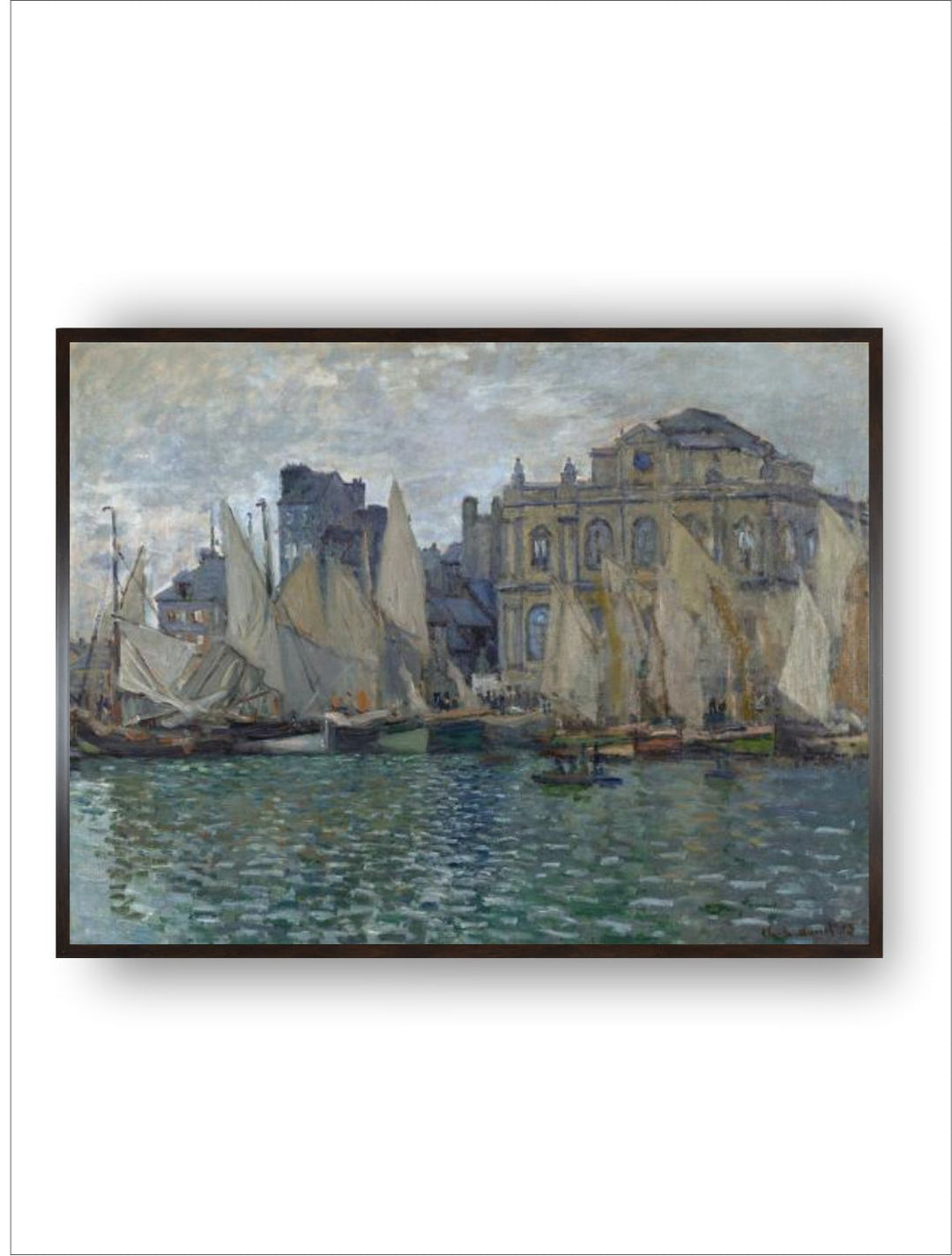 "Beige  Blue  Le Havre Wooden Wall Art''