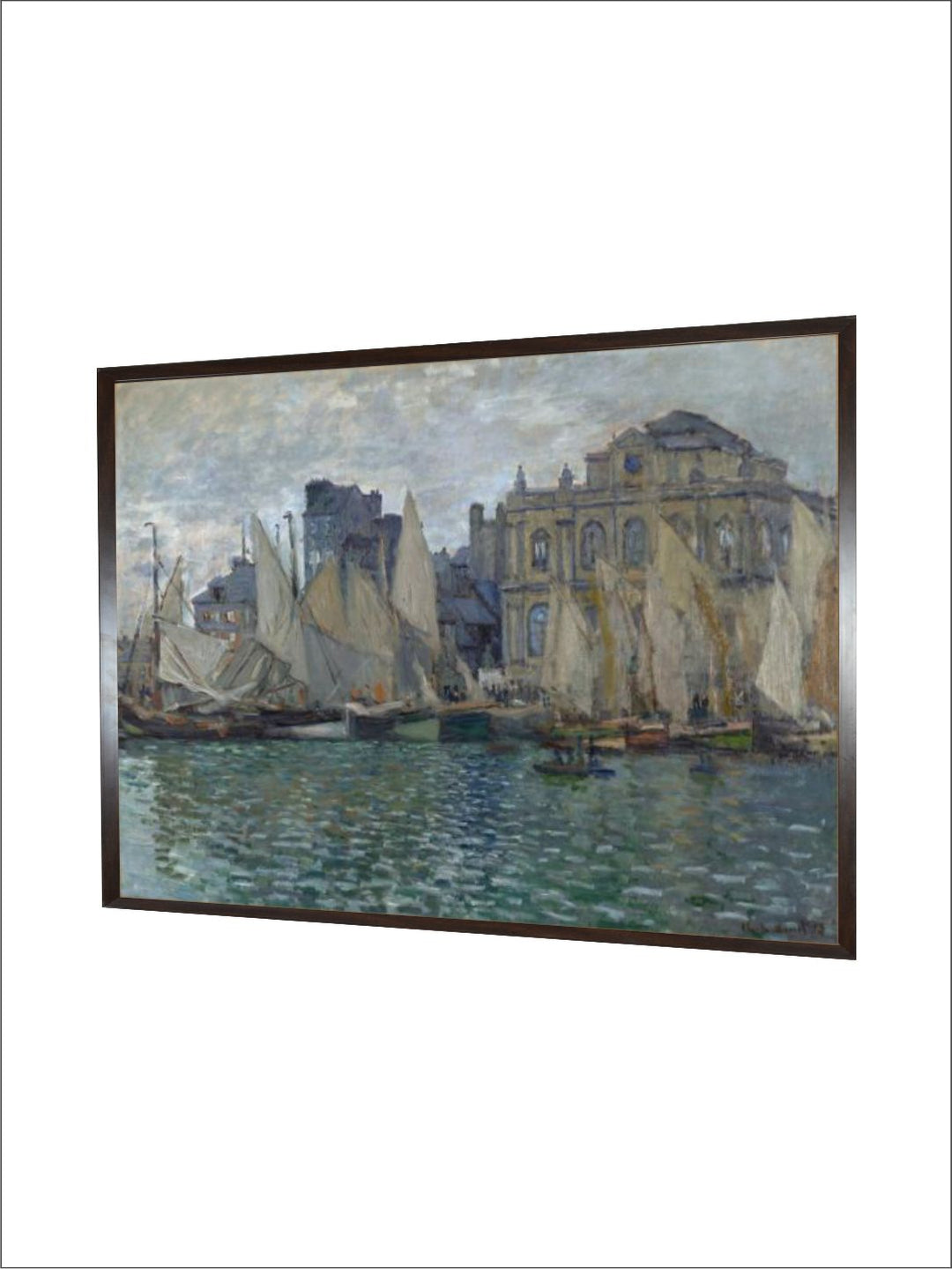 "Beige  Blue  Le Havre Wooden Wall Art''
