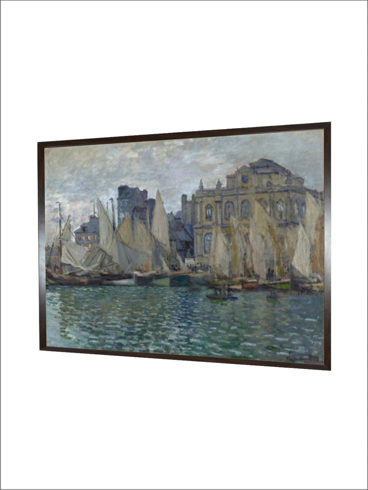 "Beige  Blue  Le Havre Wooden Wall Art''