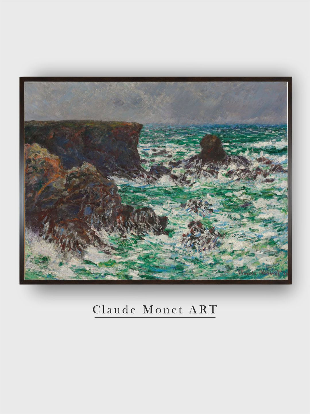 "Grey  Green Port-Coton: Le Lion Painting Framed Wall Art''