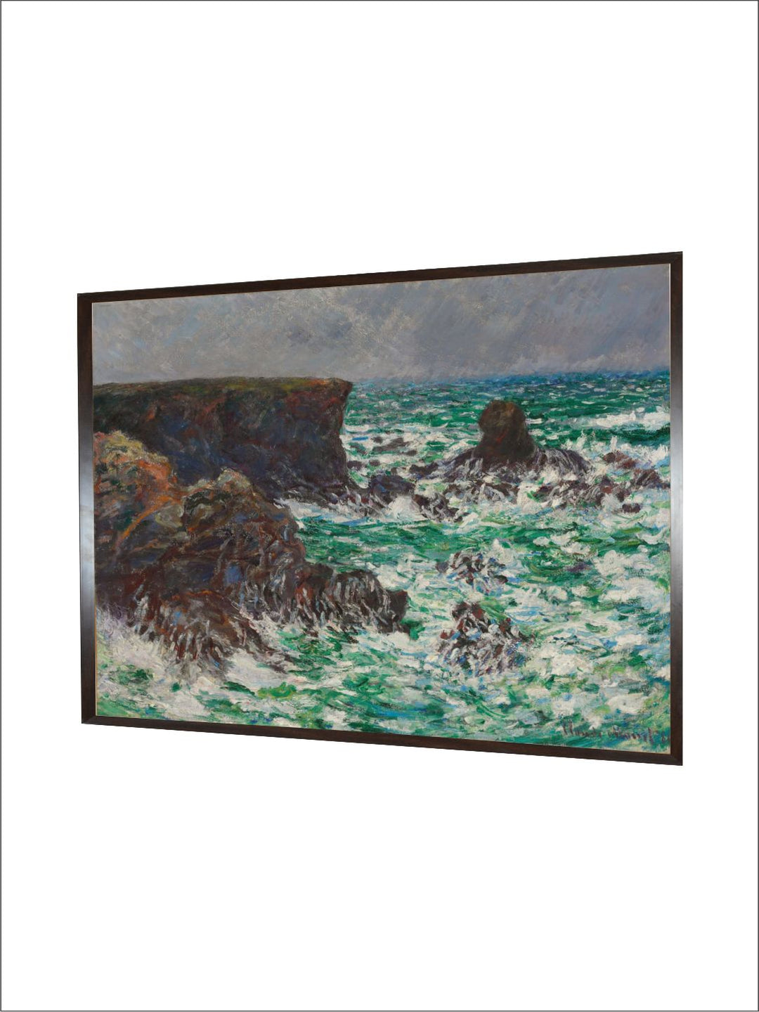 "Grey  Green Port-Coton: Le Lion Painting Framed Wall Art''