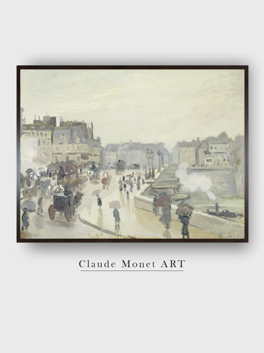 "White  Grey The Pont Neuf Canvas Painting Wall Art''