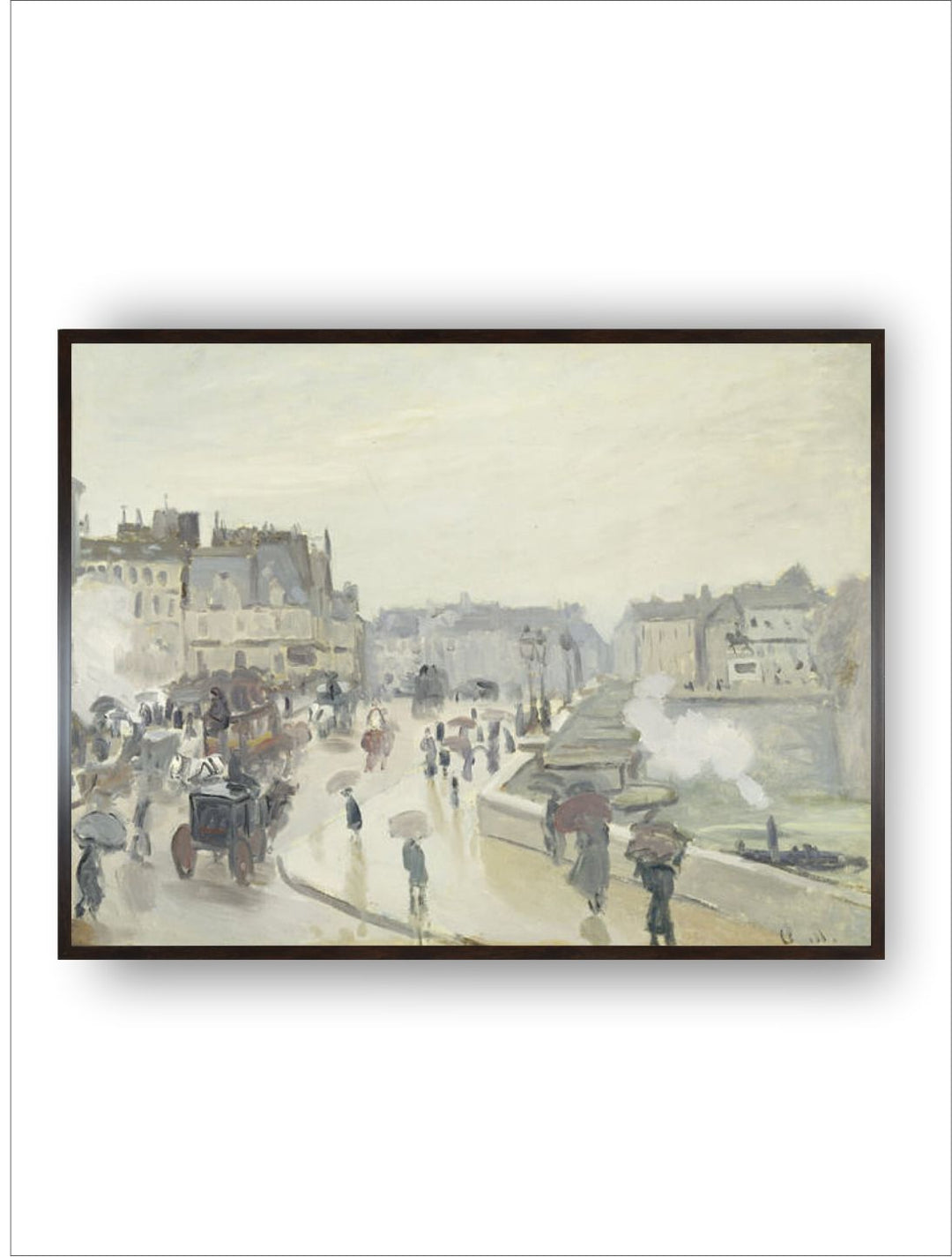 "White  Grey The Pont Neuf Canvas Painting Wall Art''