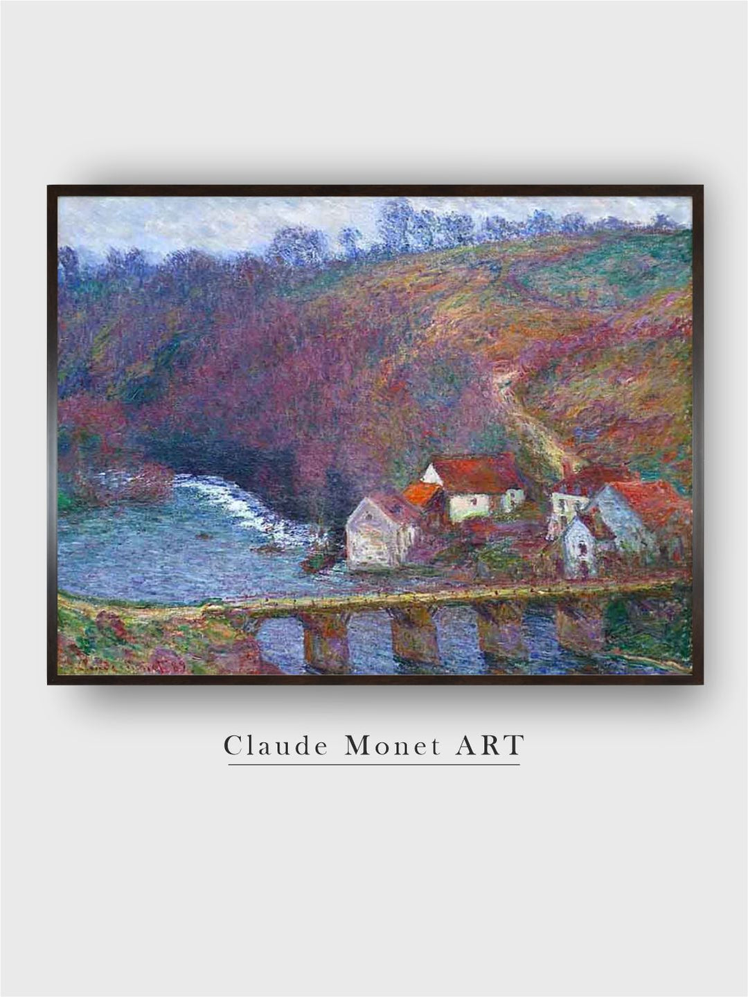 "Blue  Black The Grande Creuse at Pont De Vervy Painting Framed Wall Art''
