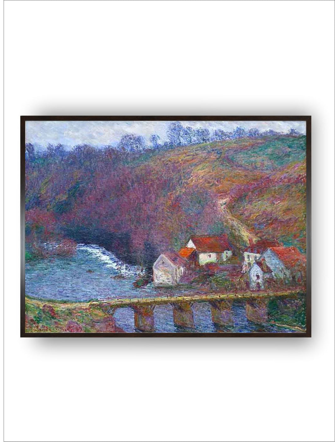 "Blue  Black The Grande Creuse at Pont De Vervy Painting Framed Wall Art''