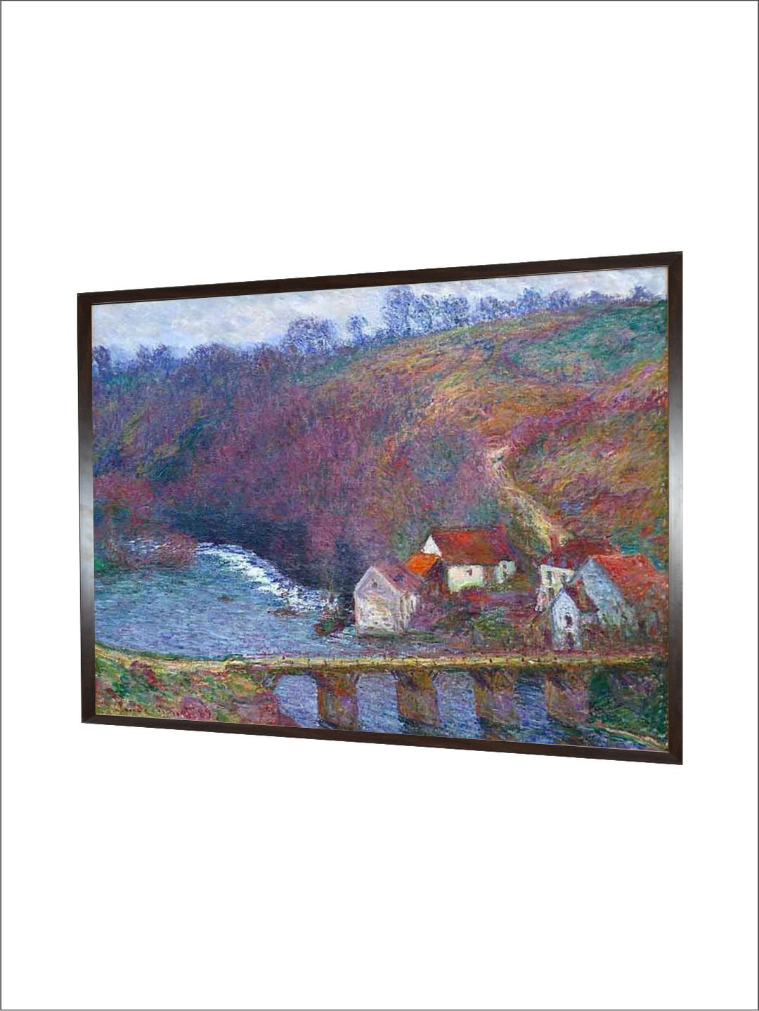 "Blue  Black The Grande Creuse at Pont De Vervy Painting Framed Wall Art''
