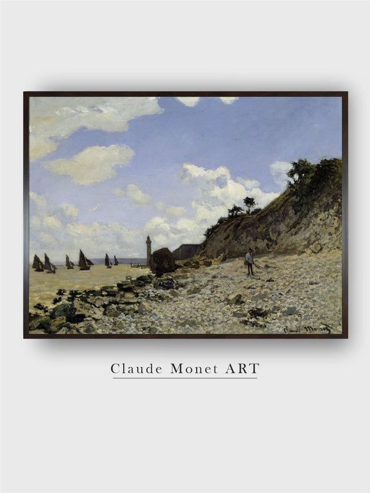 "Blue  Green The Beach At Honfleur Canvas Painting Wall Art''