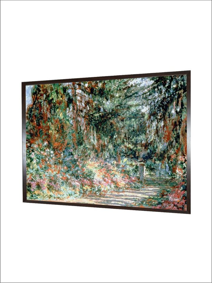 "Green Monets Garden Wooden Rectangular Painting Wall Art''