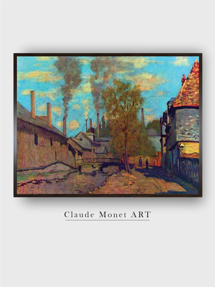 "Blue  Black The Stream of Robec Painting Framed Wall Art''