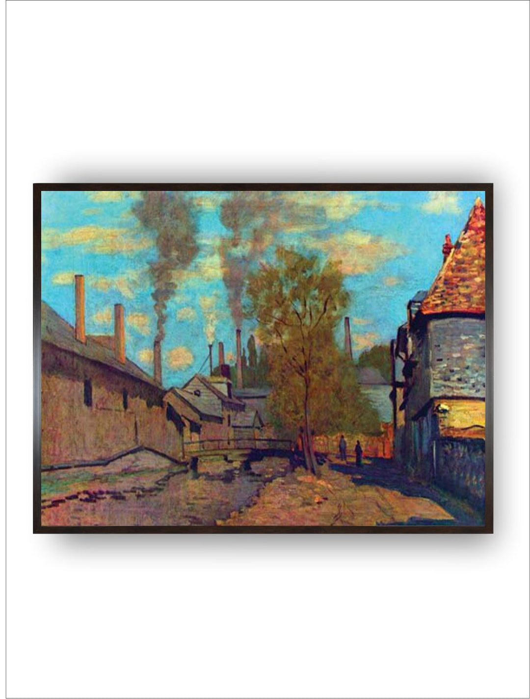 "Blue  Black The Stream of Robec Painting Framed Wall Art''