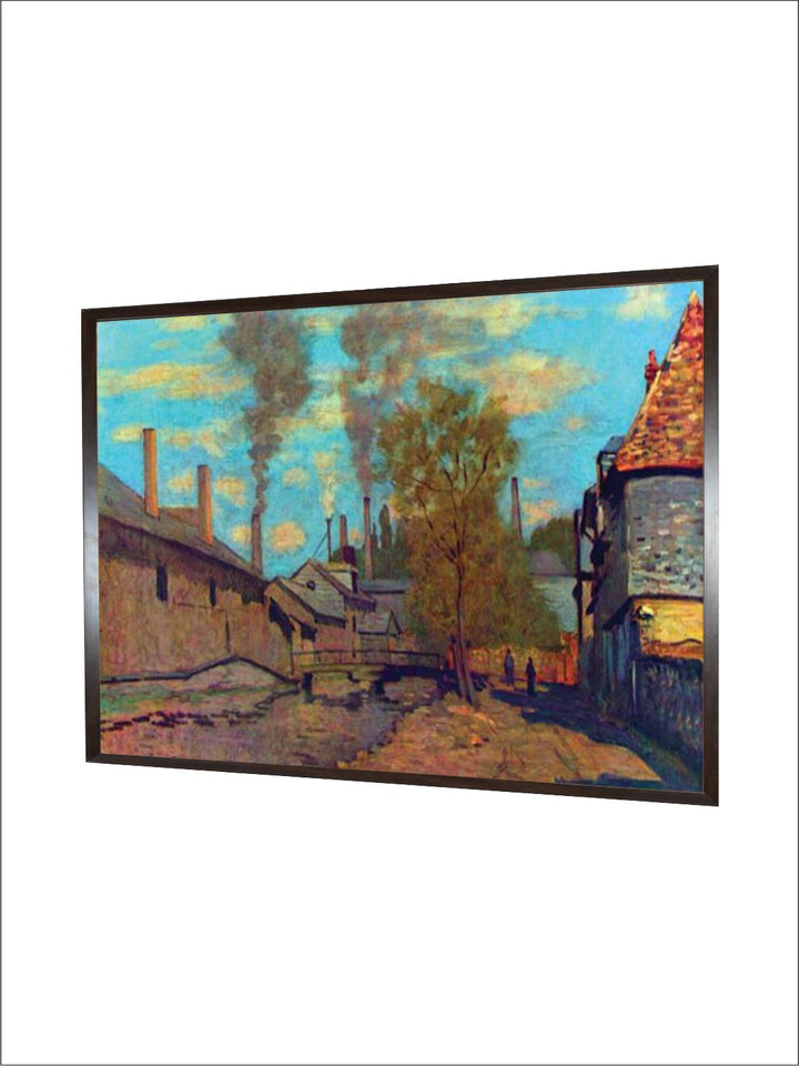 "Blue  Black The Stream of Robec Painting Framed Wall Art''