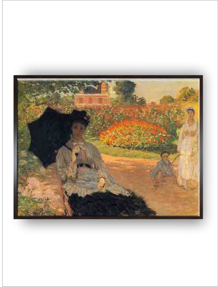 "Green  Orange Camille in the Garden  By Claude Monet Wall Painting''