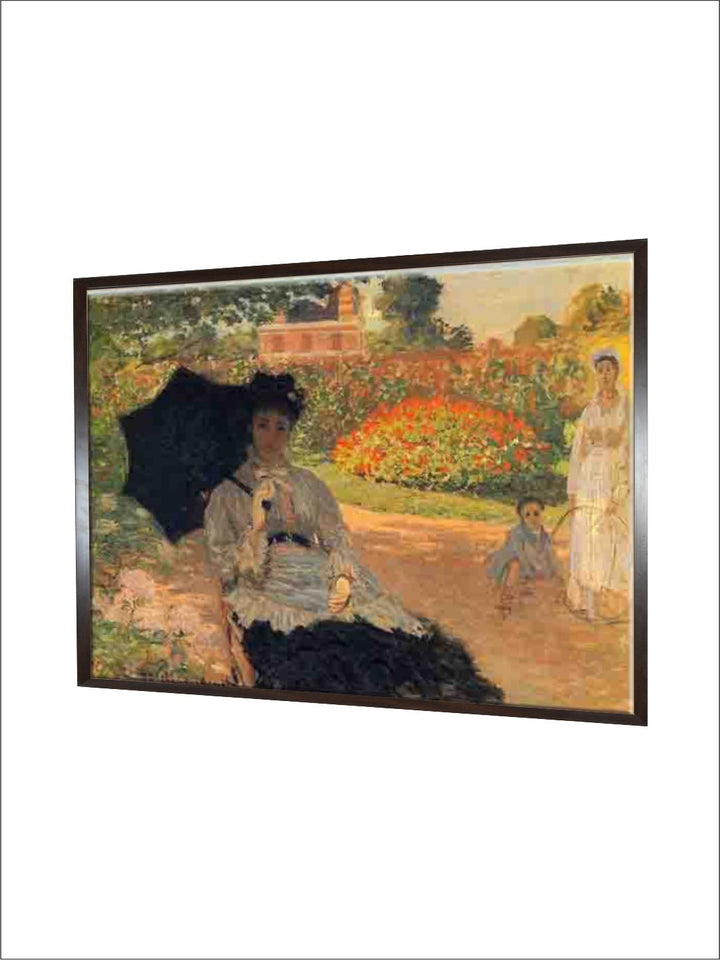 "Green  Orange Camille in the Garden  By Claude Monet Wall Painting''