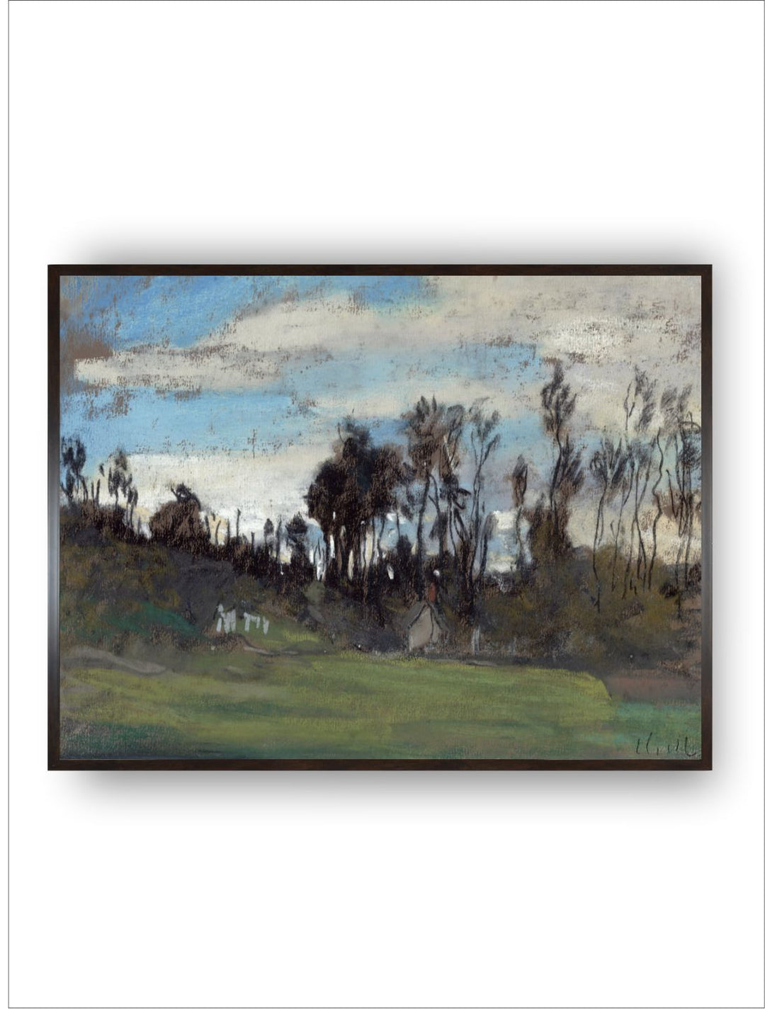 "Blue  Green Floral and Botanical Framed Wall Art''