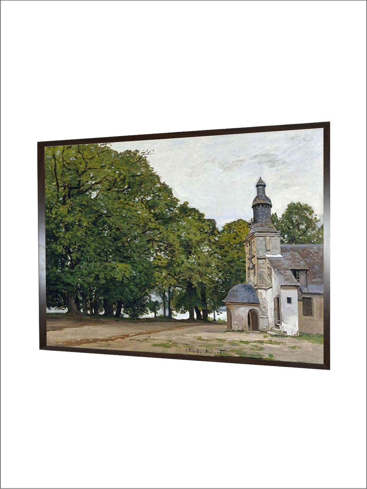 "Green  White Amidst Flowers Painting Framed Wall Art''