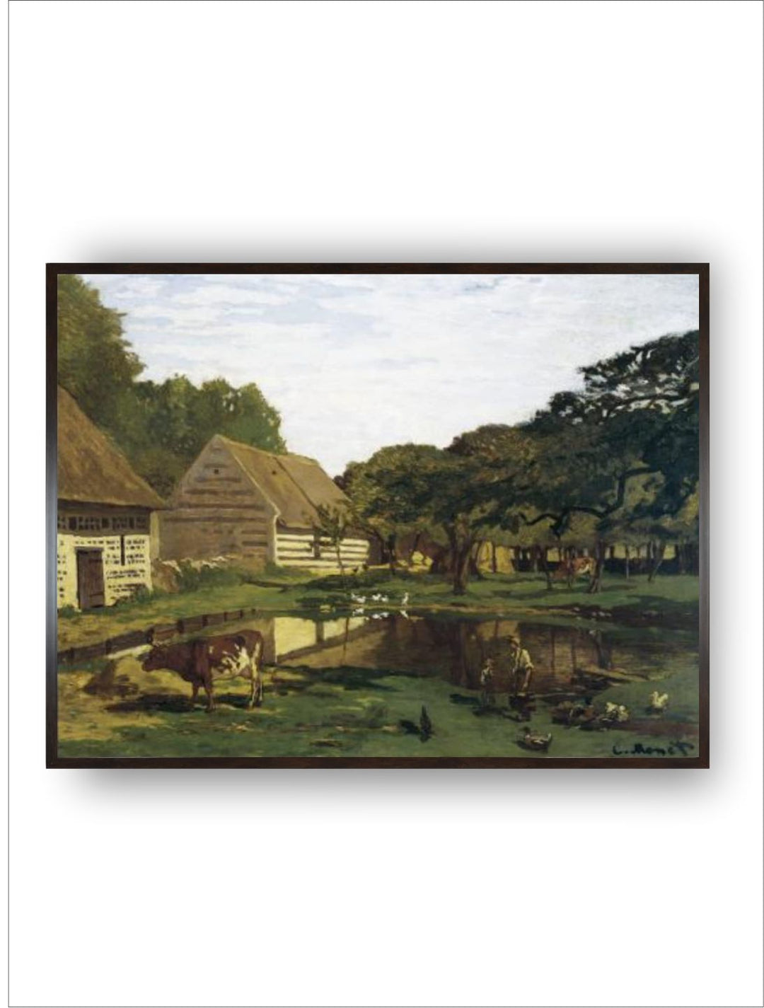"Green  Brown Wooden Rectangular Painting Wall Art''